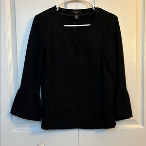 Alfani Women's Elegant Black Blouse with Bell Sleeves